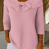 Elegant Bow Knit Sweater