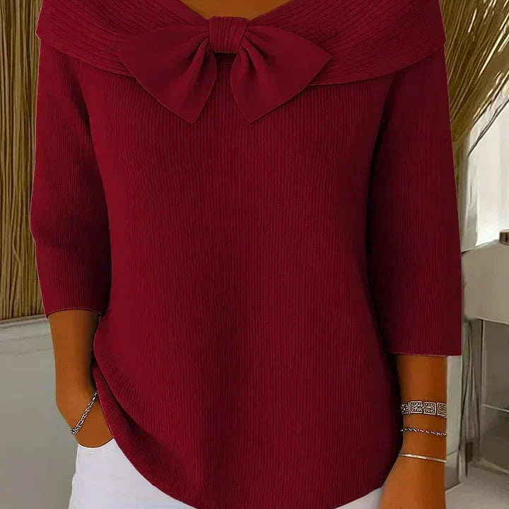 Elegant Bow Knit Sweater