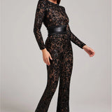 Ladies’ Lace Sequin Jumpsuit