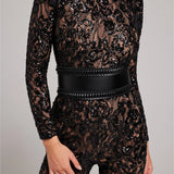 Ladies’ Lace Sequin Jumpsuit