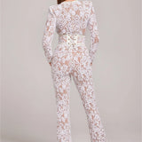 Ladies’ Lace Sequin Jumpsuit