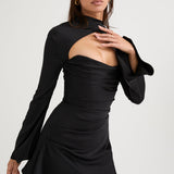 Cut Out Long Sleeve Mini Dress – Fitted Party Dress
