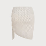 Amysaint White Mesh Openwork Cover-Up Skirt