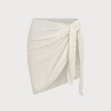 Amysaint White Mesh Openwork Cover-Up Skirt