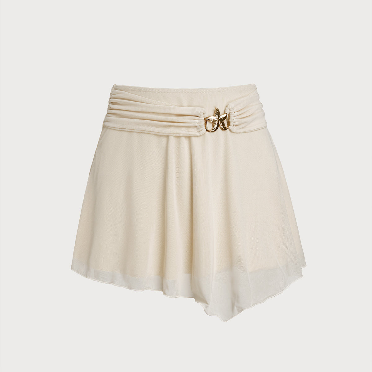 Amysaint Off White Star Decorated Mesh Skirt