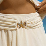 Amysaint Off White Star Decorated Mesh Skirt