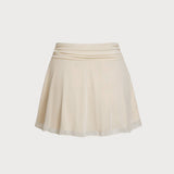 Amysaint Off White Star Decorated Mesh Skirt