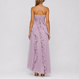 Women’s Pleated Ruffle Halter Maxi Dress for Weddings & Events