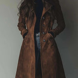 Women's Double-Breasted Trench Coat Classic Vintage Style