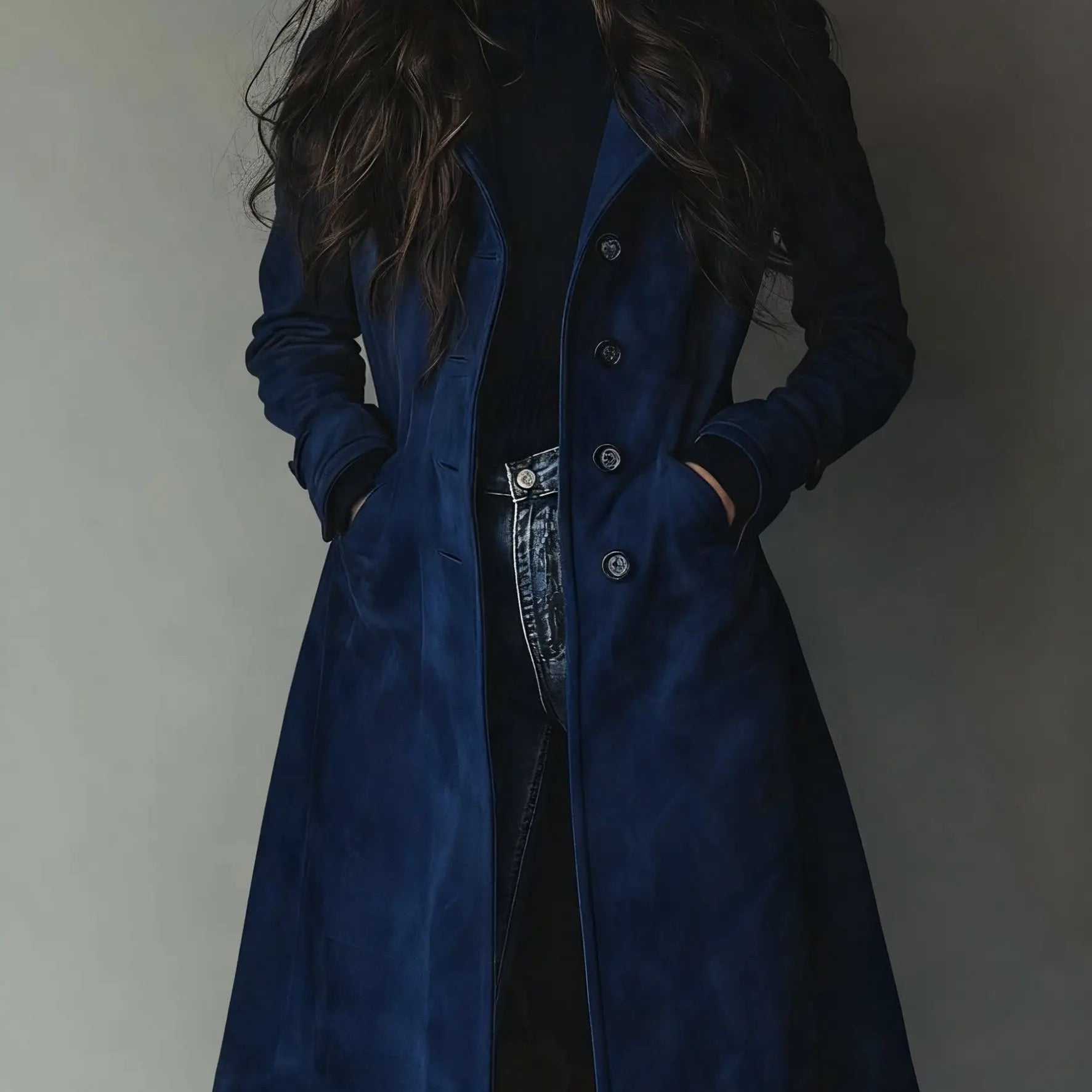 Women's Double-Breasted Trench Coat Classic Vintage Style