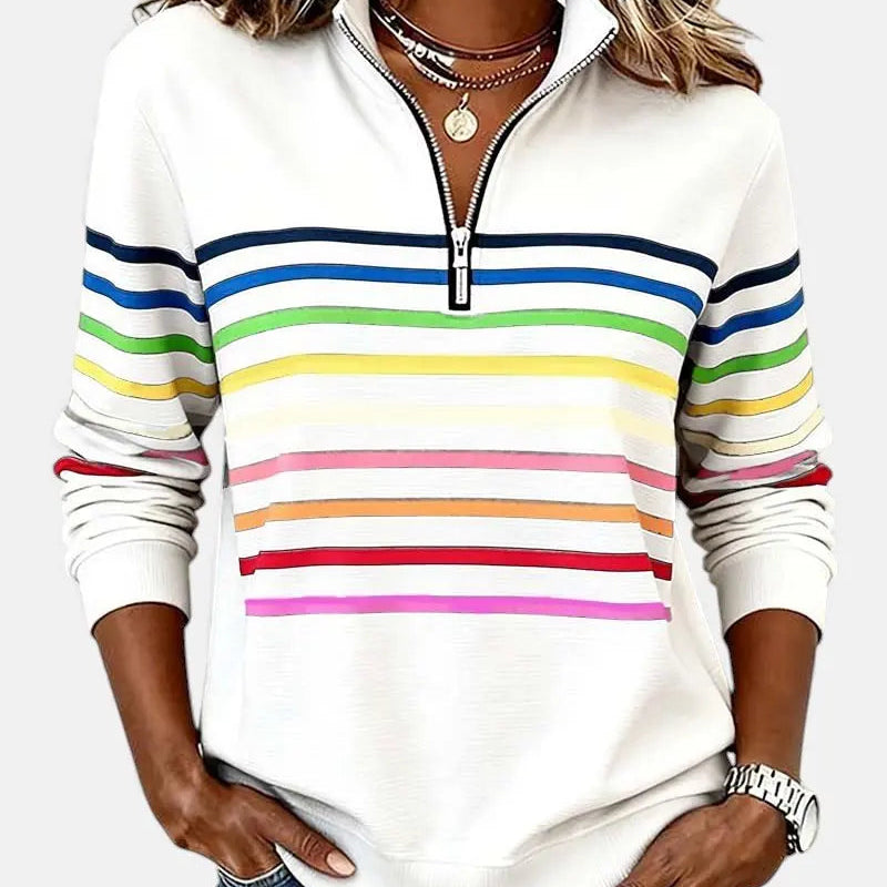 Women's Zip Jumper Quarter Zip Pullover Relaxed Fit