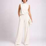 Women’s Jumpsuit with Sleeveless Upper and Wide-Leg Design