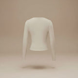 Long Sleeve Fitted Crop Top with Thumbhole Cuffs