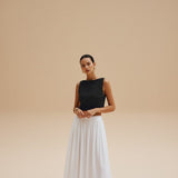 Sleeveless Textured Crop Top with Clean Neckline