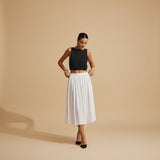 Sleeveless Textured Crop Top with Clean Neckline