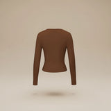 Long Sleeve Fitted Crop Top with Thumbhole Cuffs