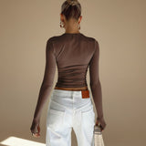 Long Sleeve Fitted Top with Thumbhole Detail