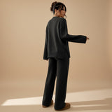Relaxed Knit Lounge Set with Sweater and Wide Leg Pants