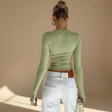 Long Sleeve Fitted Top with Thumbhole Detail