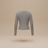 Long Sleeve Fitted Crop Top with Thumbhole Cuffs