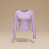 Long Sleeve Fitted Crop Top with Thumbhole Cuffs