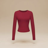 Long Sleeve Fitted Crop Top with Thumbhole Cuffs