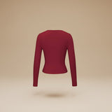 Long Sleeve Fitted Crop Top with Thumbhole Cuffs