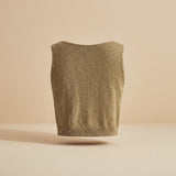 Sleeveless Textured Crop Top with Clean Neckline