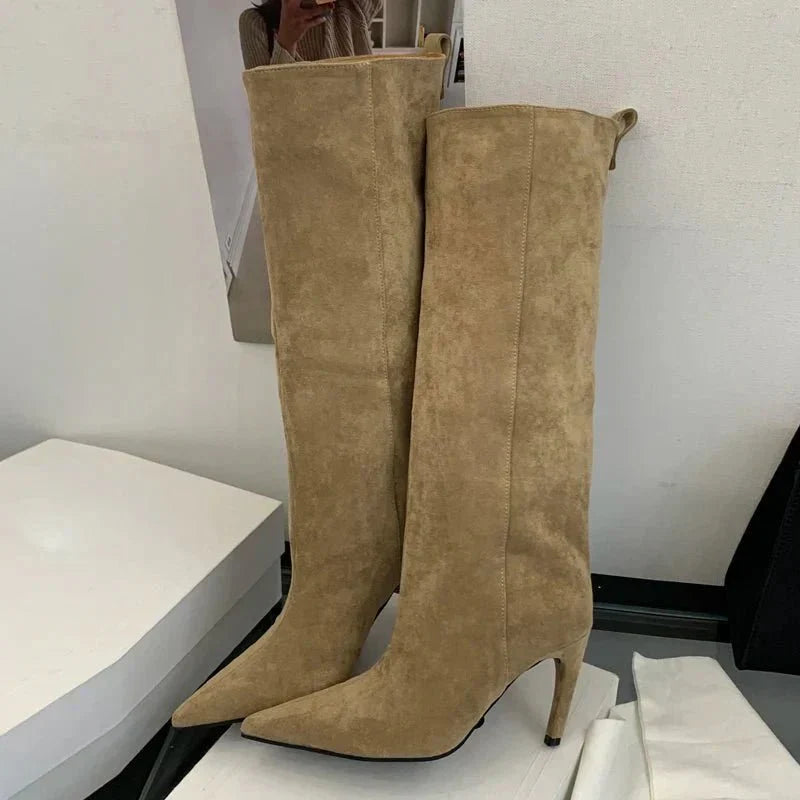 Kendra Suede Knee High Boots