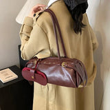 Structured Buckle Shoulder Bag