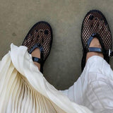 Mesh Strap Ballet Flats