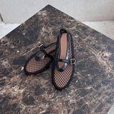 Mesh Strap Ballet Flats