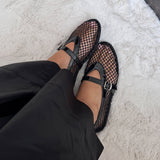 Mesh Strap Ballet Flats